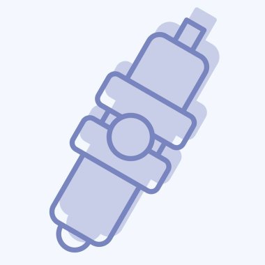 Simge bujisi. Araba parçaları sembolüyle ilgili. İki ton stili. Basit dizayn edilebilir. Basit resimleme