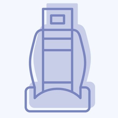 Icon Araba Koltukları. Araba parçaları sembolüyle ilgili. İki ton stili. Basit dizayn edilebilir. Basit resimleme