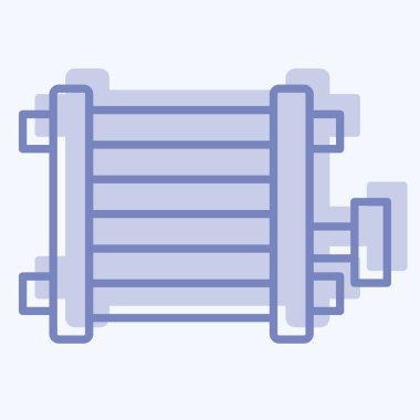 Simge Araba Yoğunlaştırıcısı. Araba parçaları sembolüyle ilgili. İki ton stili. Basit dizayn edilebilir. Basit resimleme