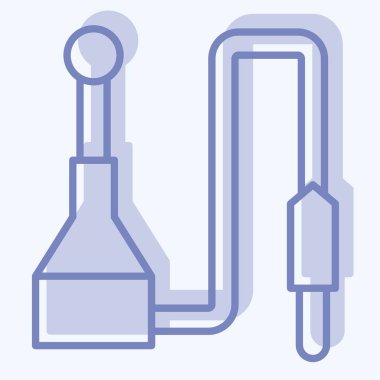 Simgesel Araba Havası. Araba parçaları sembolüyle ilgili. İki ton stili. Basit dizayn edilebilir. Basit resimleme