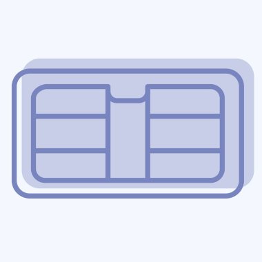 Simge Kliması. Araba parçaları sembolüyle ilgili. İki ton stili. Basit dizayn edilebilir. Basit resimleme