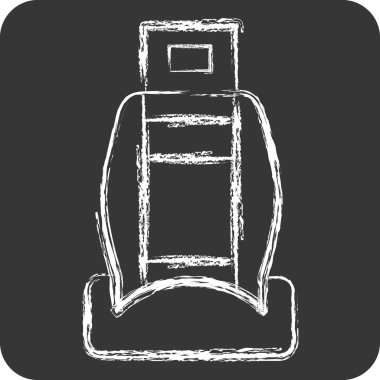 Icon Araba Koltukları. Araba parçaları sembolüyle ilgili. Tebeşir stili. Basit dizayn edilebilir. Basit resimleme