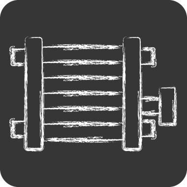 Simge Araba Yoğunlaştırıcısı. Araba parçaları sembolüyle ilgili. Tebeşir stili. Basit dizayn edilebilir. Basit resimleme
