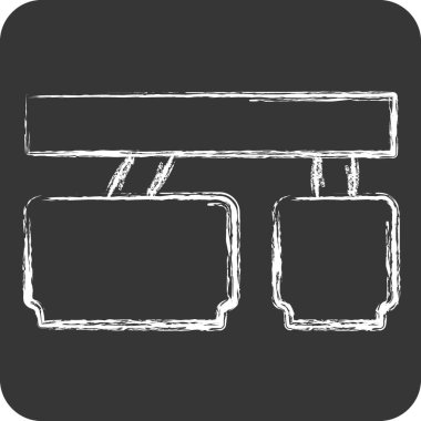 Simge Hızlandırıcı Fren Pedalı. Araba parçaları sembolüyle ilgili. Tebeşir stili. Basit dizayn edilebilir. Basit resimleme