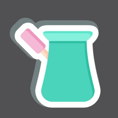 Etiket Türkçe. Kahve sembolüyle ilgili. Basit dizayn edilebilir. Basit resimleme