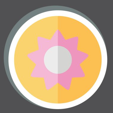 Çıkartmalı çörek. Kahve sembolüyle ilgili. Basit dizayn edilebilir. Basit resimleme