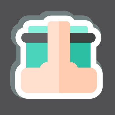 Etiketli kahve tutacağı. Kahve sembolüyle ilgili. Basit dizayn edilebilir. Basit resimleme