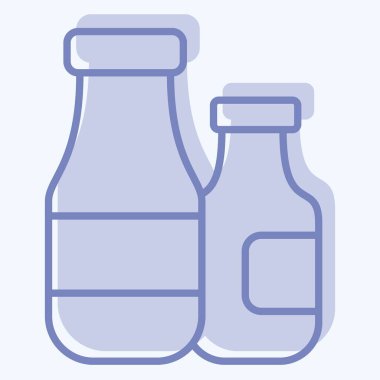 Simge sütü şurubu. Kahve sembolüyle ilgili. İki ton stili. Basit dizayn edilebilir. Basit resimleme