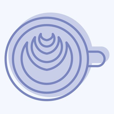 Simge Latte. Kahve sembolüyle ilgili. İki ton stili. Basit dizayn edilebilir. Basit resimleme