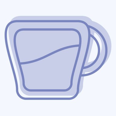 İkon Espresso. Kahve sembolüyle ilgili. İki ton stili. Basit dizayn edilebilir. Basit resimleme