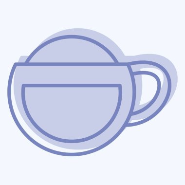 İkon kapuçino. Kahve sembolüyle ilgili. İki ton stili. Basit dizayn edilebilir. Basit resimleme