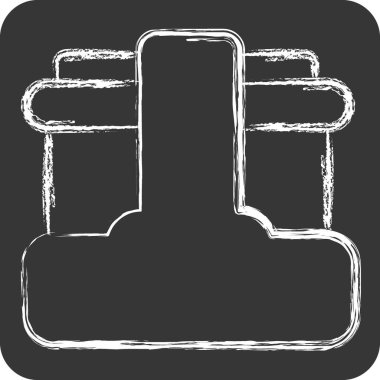 Simgesel kahve tutacağı. Kahve sembolüyle ilgili. Tebeşir stili. Basit dizayn edilebilir. Basit resimleme