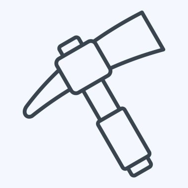 Icon Pick baltası. İnşaat sembolüyle ilgili. Sıra tarzı. Basit dizayn edilebilir. Basit resimleme