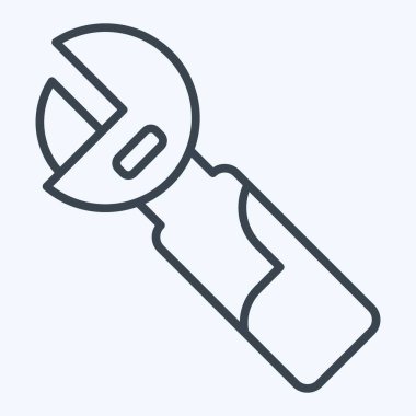 Simge Ayarlanabilir Anahtarı. İnşaat sembolüyle ilgili. Sıra tarzı. Basit dizayn edilebilir. Basit resimleme