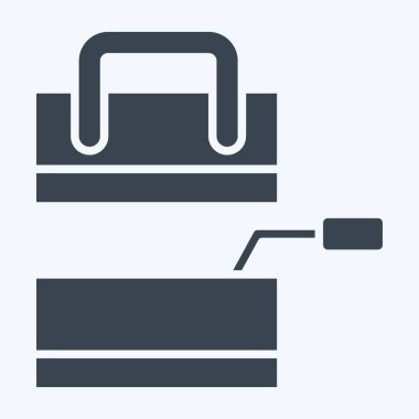 Simge Malafatı. İnşaat sembolüyle ilgili. Kabartma tarzı. Basit dizayn edilebilir. Basit resimleme