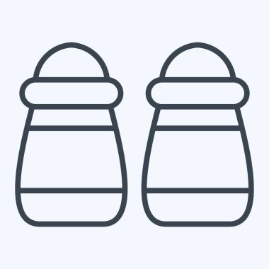 Icon Salt ve Pepper. Bitki ve Baharat sembolüyle ilgili. Sıra tarzı. Basit dizayn edilebilir. Basit resimleme