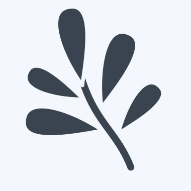Icon Tarragon. Bitki ve Baharat sembolüyle ilgili. Kabartma tarzı. Basit dizayn edilebilir. Basit resimleme