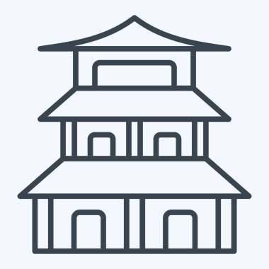 Simge Pagoda. Çin Yeni Yıl sembolüyle ilgili. Sıra tarzı. Basit dizayn edilebilir. Basit resimleme