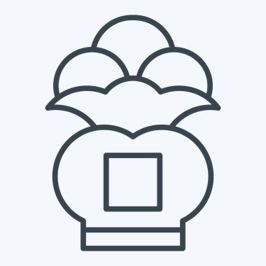 Simge Para Çantası. Çin Yeni Yıl sembolüyle ilgili. Sıra tarzı. Basit dizayn edilebilir. Basit resimleme