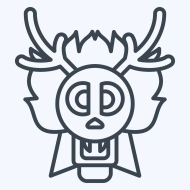 İkon Ejderha. Çin Yeni Yıl sembolüyle ilgili. Sıra tarzı. Basit dizayn edilebilir. Basit resimleme