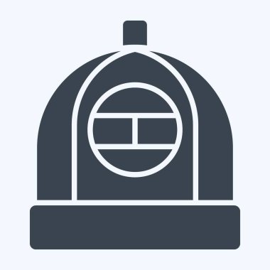 Simge Şapka. Çin Yeni Yıl sembolüyle ilgili. Kabartma tarzı. Basit dizayn edilebilir. Basit resimleme