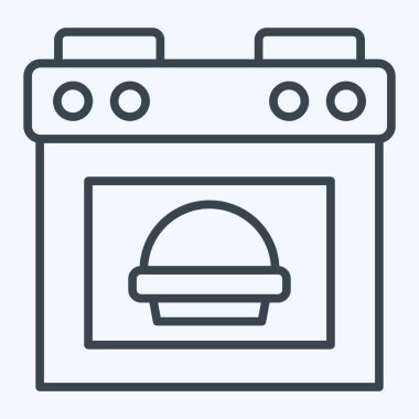 Icon Fırında Ekmek. Aşçılık sembolüyle ilgili. Sıra tarzı. Basit dizayn edilebilir. Basit resimleme