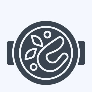 İkon Baharatlı Çorba. Aşçılık sembolüyle ilgili. Kabartma tarzı. Basit dizayn edilebilir. Basit resimleme