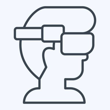 Icon Hi-Tech gözlükleri. Gelecek Teknolojisi sembolüyle ilgili. Sıra tarzı. Basit dizayn edilebilir. Basit resimleme