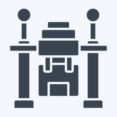 Icon İHA Teslimatı. Gelecek Teknolojisi sembolüyle ilgili. Kabartma tarzı. Basit dizayn edilebilir. Basit resimleme