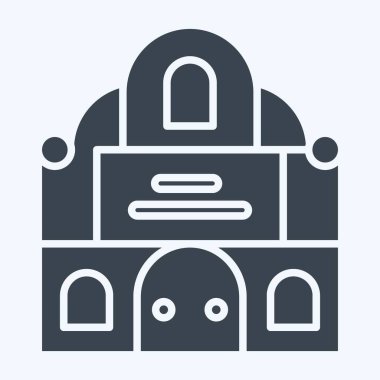 Simge müziği. Tiyatro Gradyan sembolüyle ilgili. Kabartma tarzı. Basit dizayn edilebilir. Basit resimleme