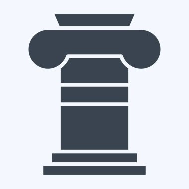 Simge Sütunu. Tiyatro Gradyan sembolüyle ilgili. Kabartma tarzı. Basit dizayn edilebilir. Basit resimleme