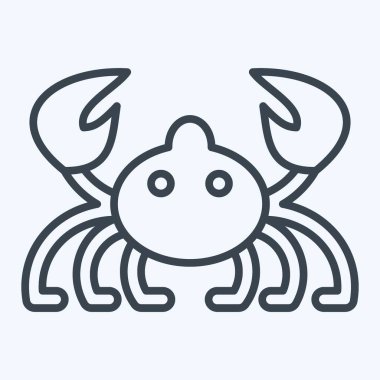 İkon yengeci. Deniz sembolüyle ilgili. Sıra tarzı. Basit dizayn edilebilir. Basit resimleme