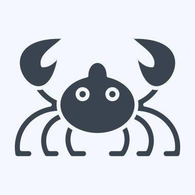 İkon yengeci. Deniz sembolüyle ilgili. Kabartma tarzı. Basit dizayn edilebilir. Basit resimleme