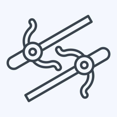 Icon Sai. Ninja sembolüyle ilgili. Sıra tarzı. Basit dizayn edilebilir. Basit resimleme