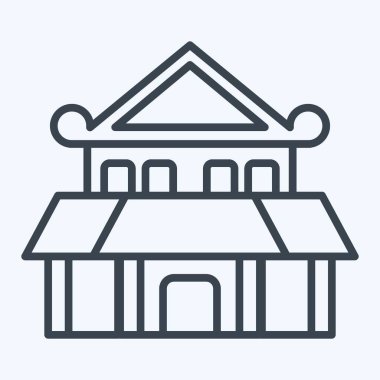 Icon Ninja Evi. Ninja sembolüyle ilgili. Sıra tarzı. Basit dizayn edilebilir. Basit resimleme