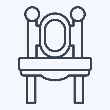 Simge Soyunma Masası. Vintage Dekorasyon sembolüyle ilgili. Sıra tarzı. Basit dizayn edilebilir. Basit resimleme