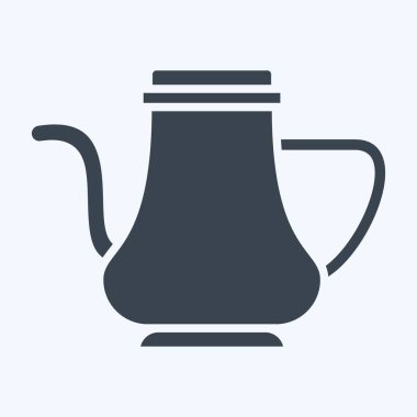 Icon Hot pot. Vintage Dekorasyon sembolüyle ilgili. Kabartma tarzı. Basit dizayn edilebilir. Basit resimleme