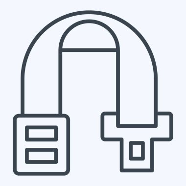 Simgesel araba emniyet kemeri. Araba parçaları sembolüyle ilgili. Sıra tarzı. Basit dizayn edilebilir. Basit resimleme