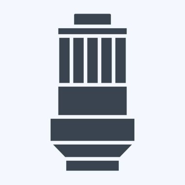 Simge Yağı Filtresi. Araba parçaları sembolüyle ilgili. Kabartma tarzı. Basit dizayn edilebilir. Basit resimleme