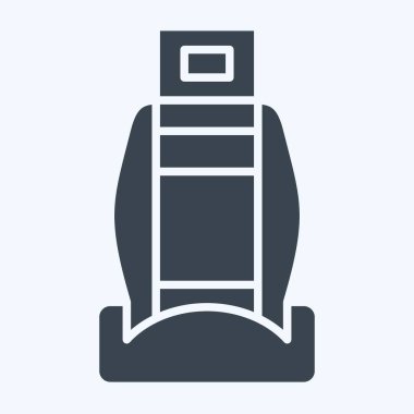 Icon Araba Koltukları. Araba parçaları sembolüyle ilgili. Kabartma tarzı. Basit dizayn edilebilir. Basit resimleme