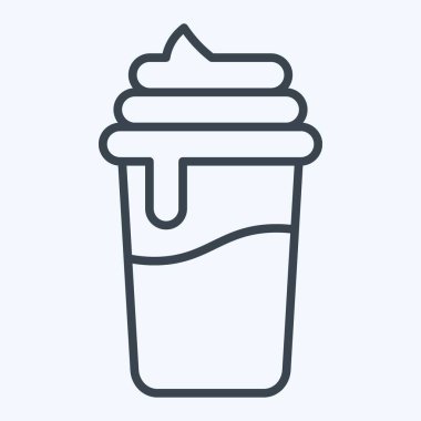 Simge Frappe. Kahve sembolüyle ilgili. Sıra tarzı. Basit dizayn edilebilir. Basit resimleme