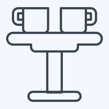 Simge Kahve Masası. Kahve sembolüyle ilgili. Sıra tarzı. Basit dizayn edilebilir. Basit resimleme