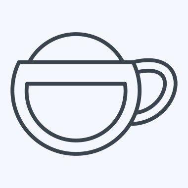 İkon kapuçino. Kahve sembolüyle ilgili. Sıra tarzı. Basit dizayn edilebilir. Basit resimleme