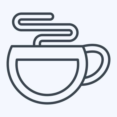 Icon Americano. Kahve sembolüyle ilgili. Sıra tarzı. Basit dizayn edilebilir. Basit resimleme