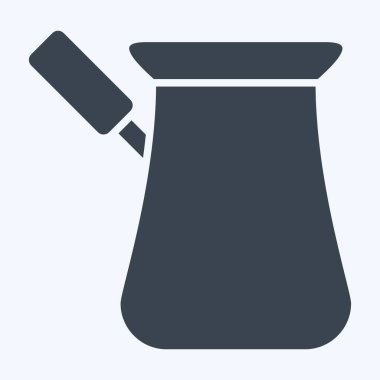 Simge Türkçe. Kahve sembolüyle ilgili. Kabartma tarzı. Basit dizayn edilebilir. Basit resimleme