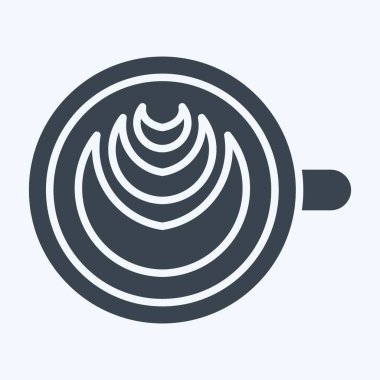 Simge Latte. Kahve sembolüyle ilgili. Kabartma tarzı. Basit dizayn edilebilir. Basit resimleme