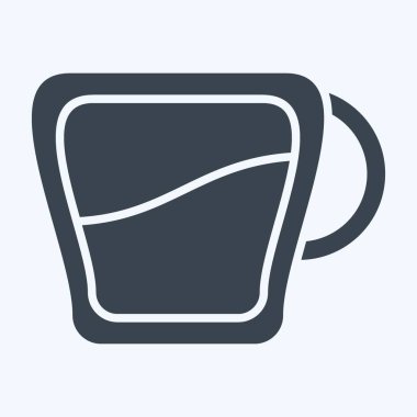 İkon Espresso. Kahve sembolüyle ilgili. Kabartma tarzı. Basit dizayn edilebilir. Basit resimleme