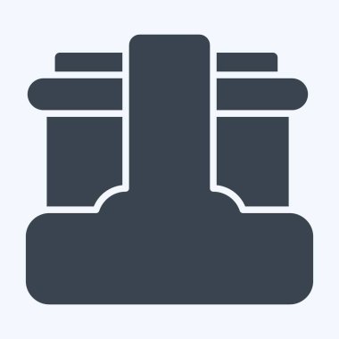 Simgesel kahve tutacağı. Kahve sembolüyle ilgili. Kabartma tarzı. Basit dizayn edilebilir. Basit resimleme