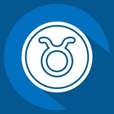 İkona Boğa. Burç sembolüyle ilgili. Uzun gölge tarzı. Basit dizayn edilebilir. Basit resimleme