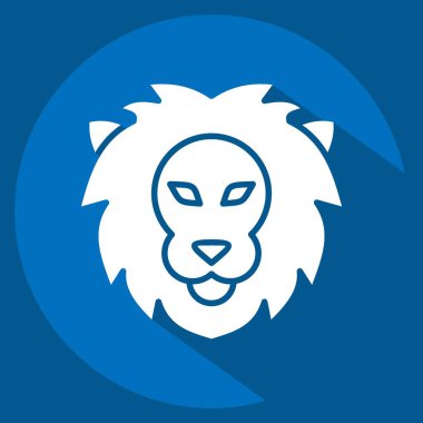 Simge Leo. Burç sembolüyle ilgili. Uzun gölge tarzı. Basit dizayn edilebilir. Basit resimleme